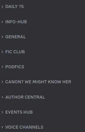 The channel sections of our server.