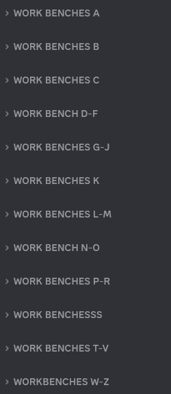 The voice channel and work bench categories.